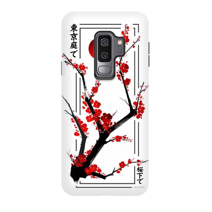 Galaxy S9 plus StrongFit Modern Cherry Blossom - Black by LM2Kone