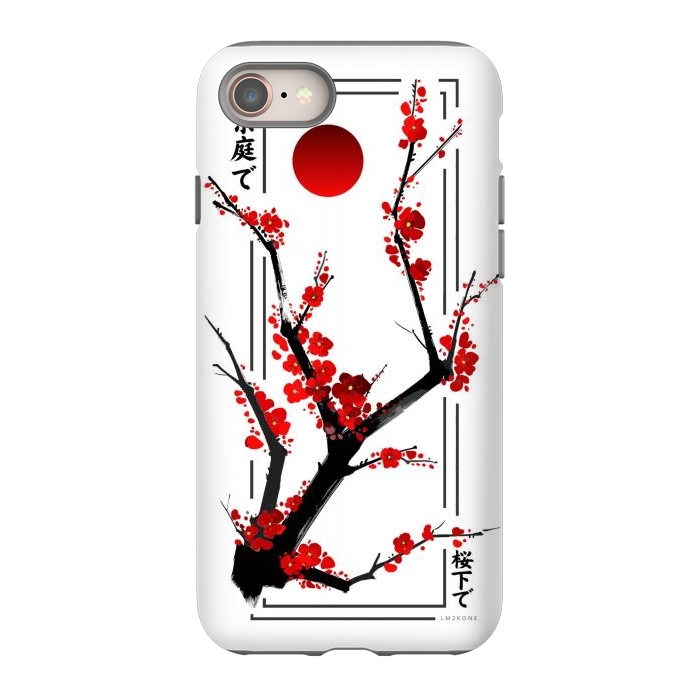 iPhone 8 StrongFit Modern Cherry Blossom - Black by LM2Kone