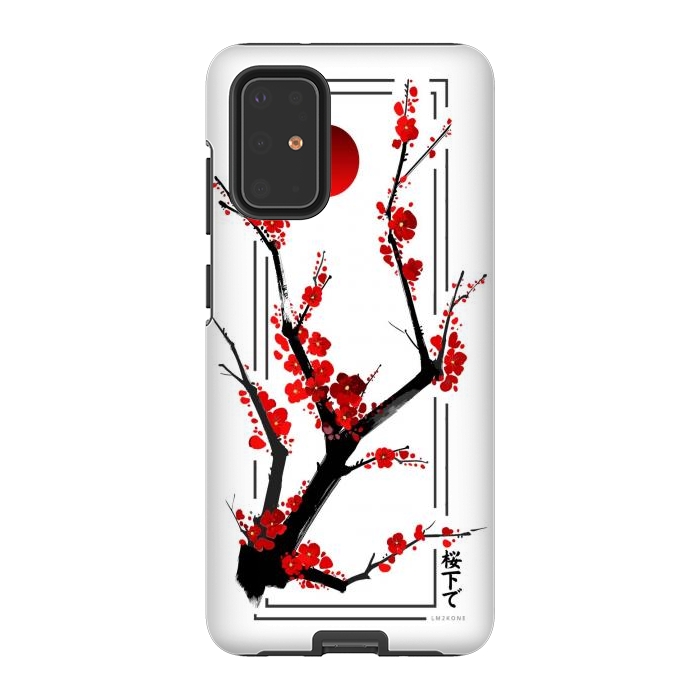 Galaxy S20 Plus StrongFit Modern Cherry Blossom - Black by LM2Kone