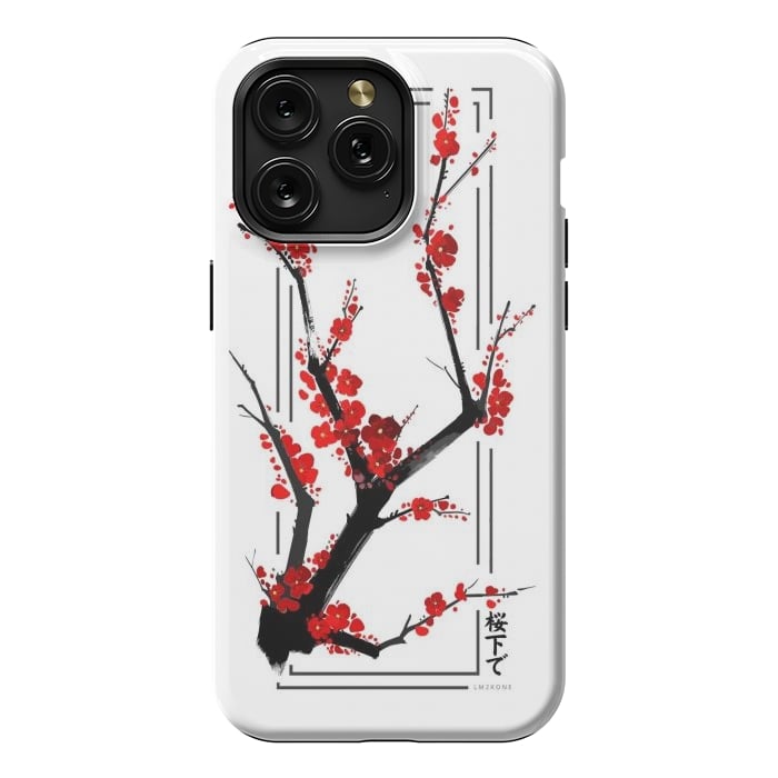 iPhone 15 Pro Max StrongFit Modern Cherry Blossom - Black by LM2Kone