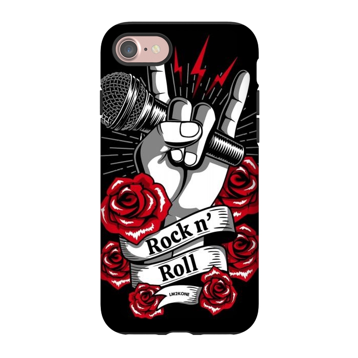 iPhone 7 StrongFit Rock N Roll - Metal Roses by LM2Kone