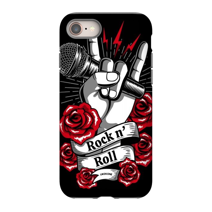 iPhone 8 StrongFit Rock N Roll - Metal Roses by LM2Kone