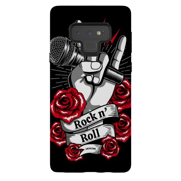 Galaxy Note 9 StrongFit Rock N Roll - Metal Roses by LM2Kone