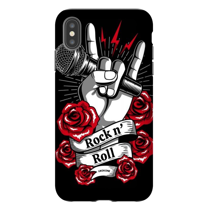 iPhone Xs Max StrongFit Rock N Roll - Metal Roses by LM2Kone