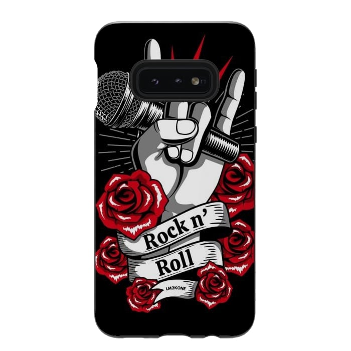 Galaxy S10e StrongFit Rock N Roll - Metal Roses by LM2Kone