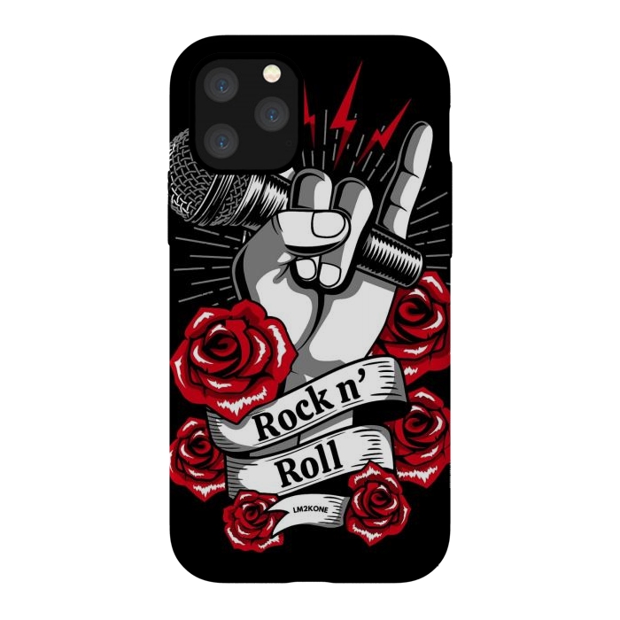 iPhone 11 Pro StrongFit Rock N Roll - Metal Roses by LM2Kone
