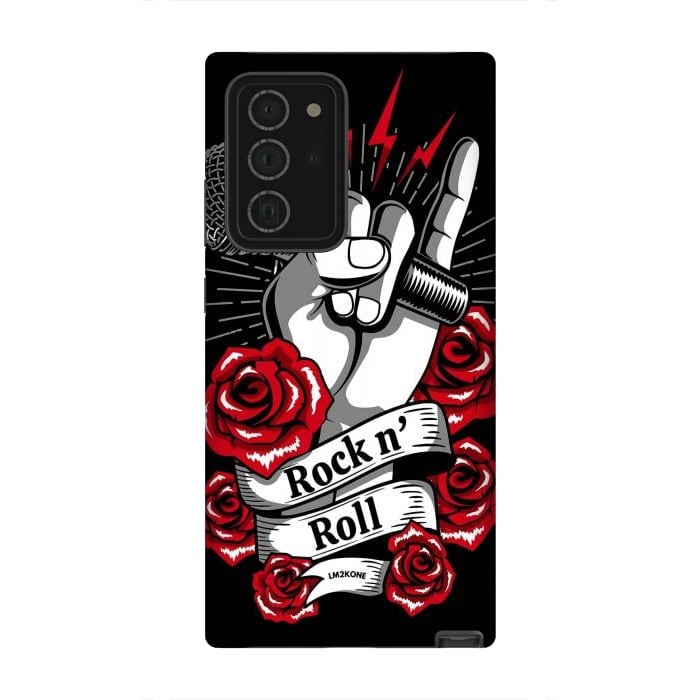 Galaxy Note 20 Ultra StrongFit Rock N Roll - Metal Roses by LM2Kone