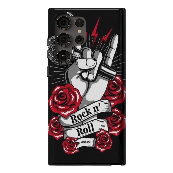 Galaxy S23 Ultra StrongFit Rock N Roll - Metal Roses by LM2Kone