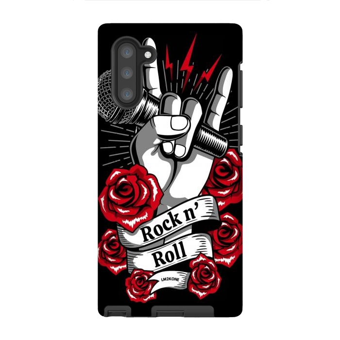 Galaxy Note 10 StrongFit Rock N Roll - Metal Roses by LM2Kone