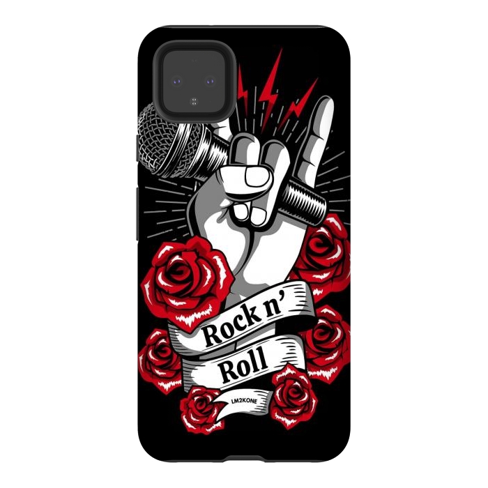 Pixel 4XL StrongFit Rock N Roll - Metal Roses by LM2Kone