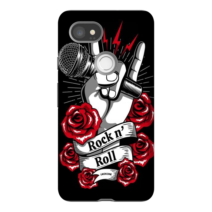 Pixel 2XL StrongFit Rock N Roll - Metal Roses by LM2Kone