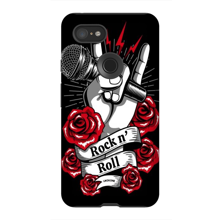 Pixel 3XL StrongFit Rock N Roll - Metal Roses by LM2Kone