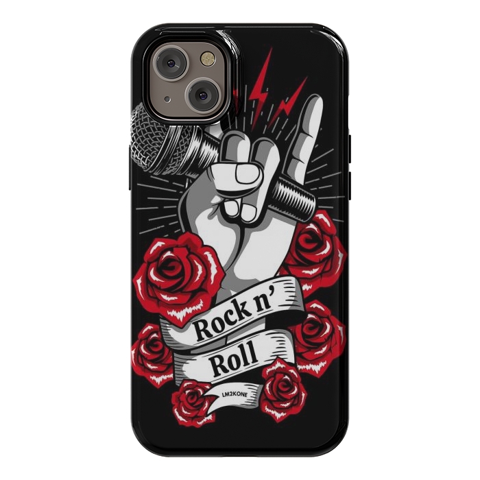 iPhone 14 Plus StrongFit Rock N Roll - Metal Roses by LM2Kone