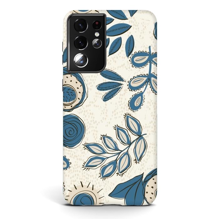 Galaxy S21 ultra StrongFit Modern Floral by Tiny Thistle Studio