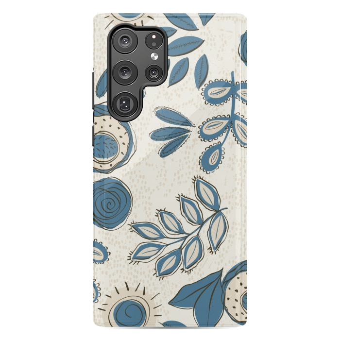 Galaxy S22 Ultra StrongFit Modern Floral by Tiny Thistle Studio