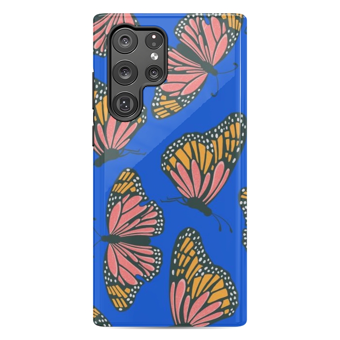 Galaxy S22 Ultra StrongFit Bright Butterflies by Tiny Thistle Studio
