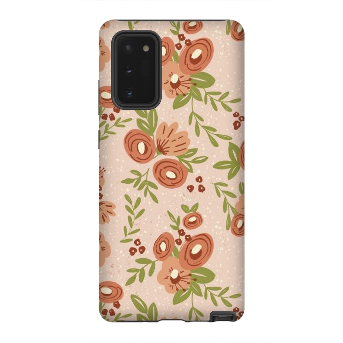 Galaxy Note 20 StrongFit Coral Flowers by Tiny Thistle Studio