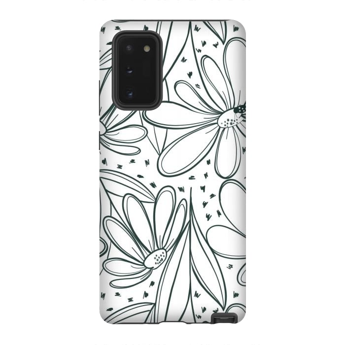 Galaxy Note 20 StrongFit Linework Flowers by Tiny Thistle Studio