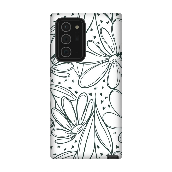Galaxy Note 20 Ultra StrongFit Linework Flowers by Tiny Thistle Studio