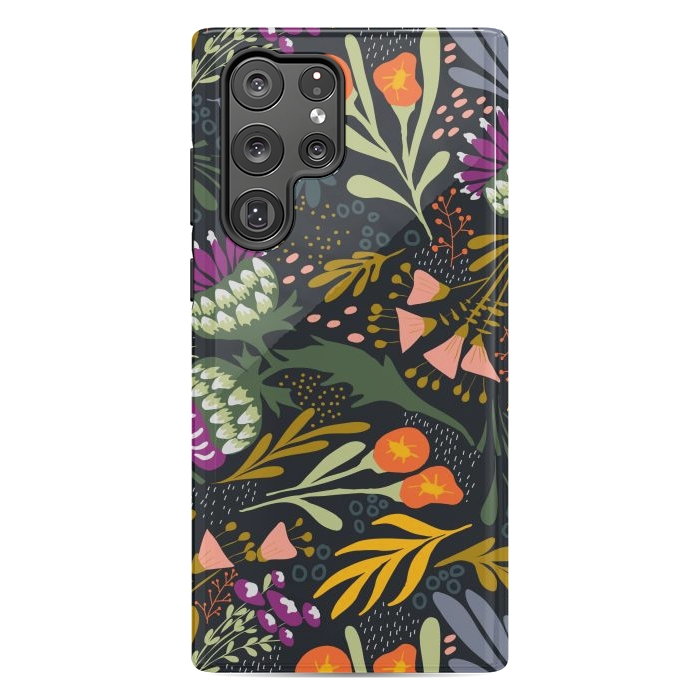 Galaxy S22 Ultra StrongFit Thistles & Sprigs by Tiny Thistle Studio