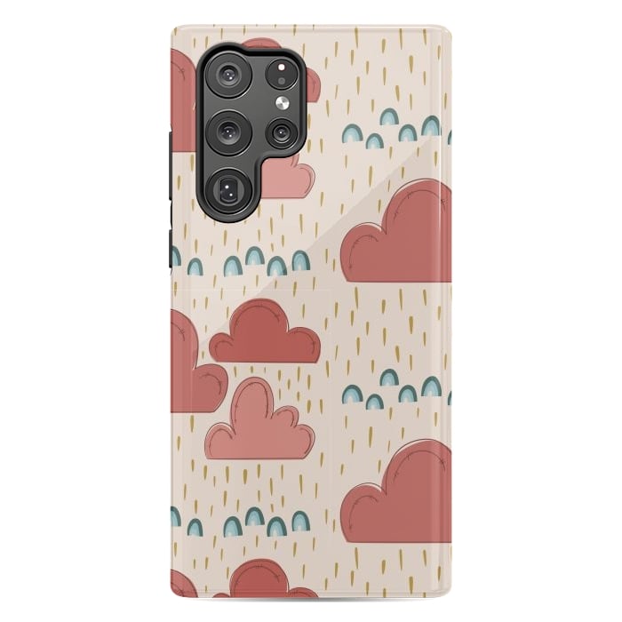 Galaxy S22 Ultra StrongFit Rainbows & Clouds by Tiny Thistle Studio