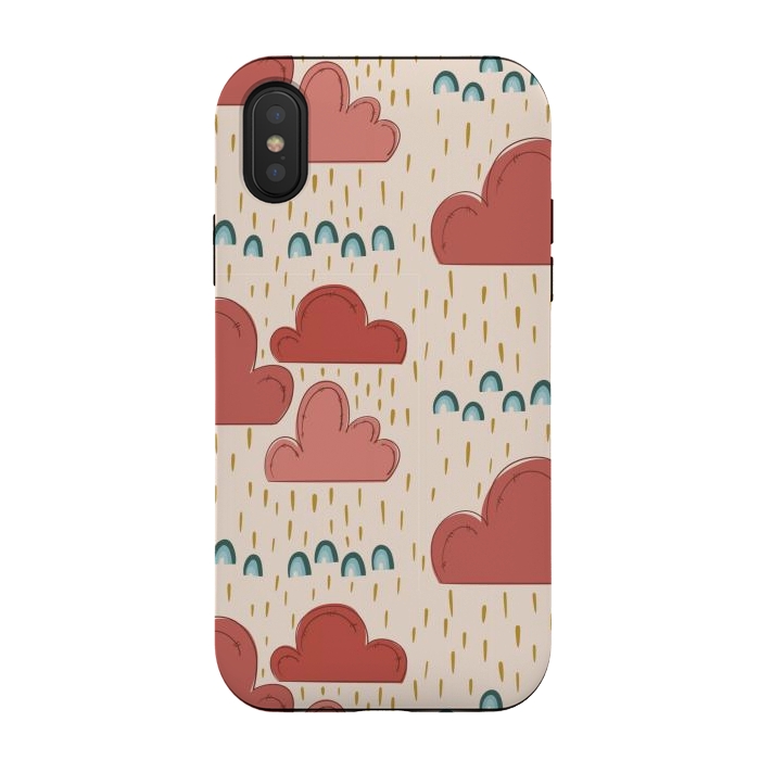iPhone Xs / X StrongFit Rainbows & Clouds by Tiny Thistle Studio