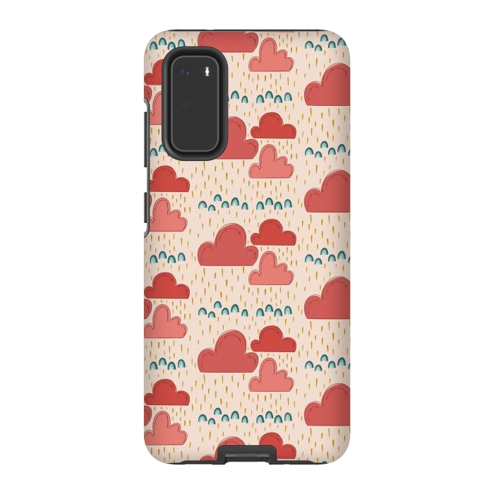 Galaxy S20 StrongFit Rainbows & Clouds by Tiny Thistle Studio