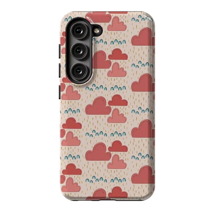 Galaxy S23 StrongFit Rainbows & Clouds by Tiny Thistle Studio