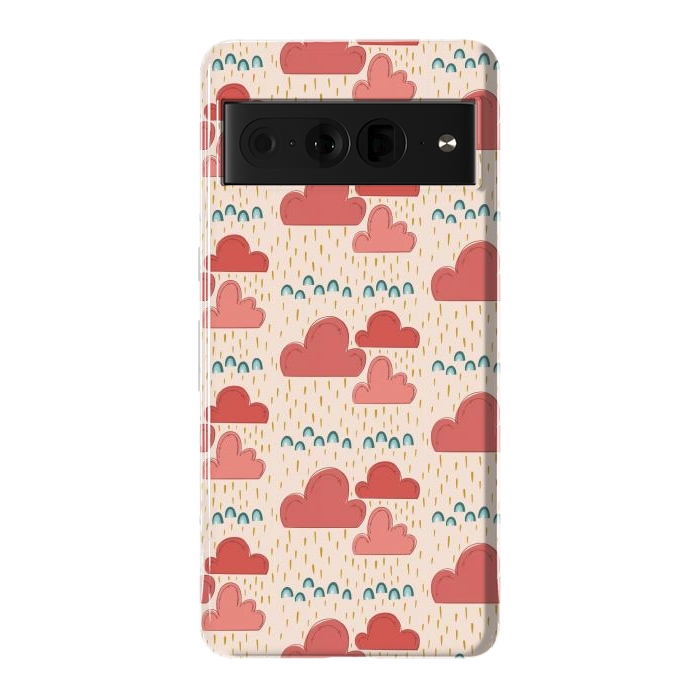 Pixel 7 Pro StrongFit Rainbows & Clouds by Tiny Thistle Studio