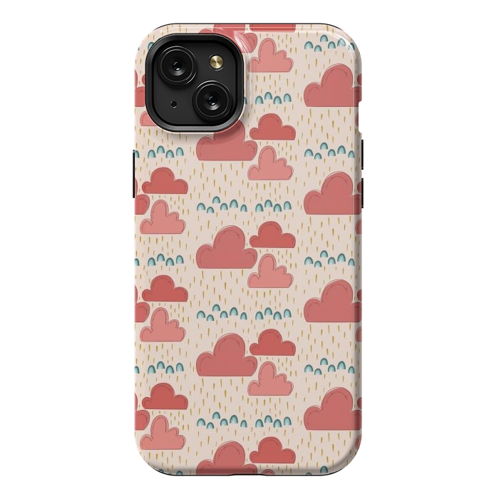 iPhone 15 Plus StrongFit Rainbows & Clouds by Tiny Thistle Studio