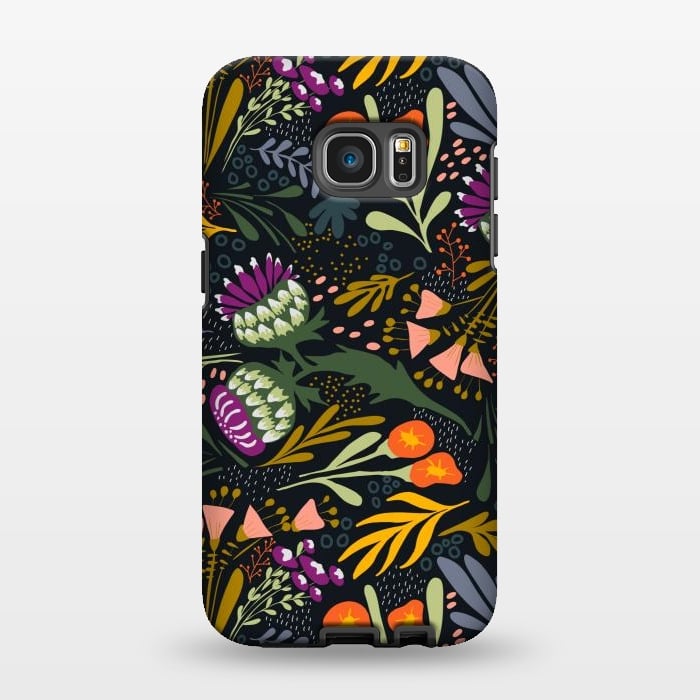 Galaxy S7 EDGE StrongFit Thistles & Sprigs by Tiny Thistle Studio