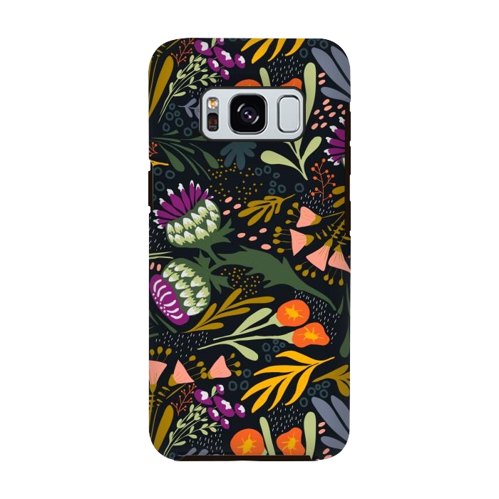 Galaxy S8 StrongFit Thistles & Sprigs by Tiny Thistle Studio