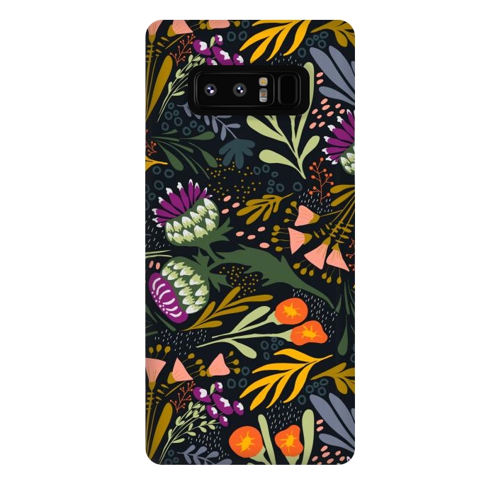 Galaxy Note 8 StrongFit Thistles & Sprigs by Tiny Thistle Studio