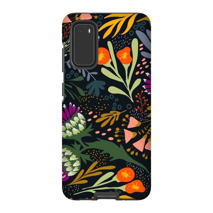 Galaxy S20 StrongFit Thistles & Sprigs by Tiny Thistle Studio