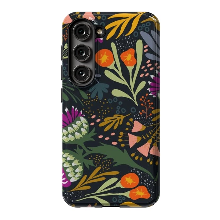 Galaxy S23 StrongFit Thistles & Sprigs by Tiny Thistle Studio