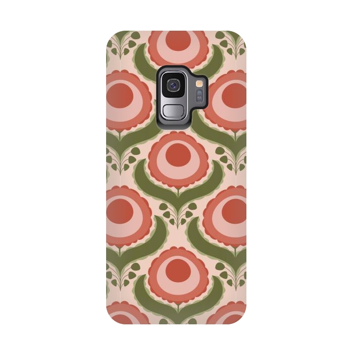 Galaxy S9 StrongFit Geometric Floral by Tiny Thistle Studio