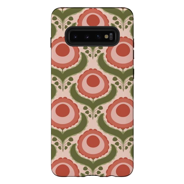 Galaxy S10 plus StrongFit Geometric Floral by Tiny Thistle Studio