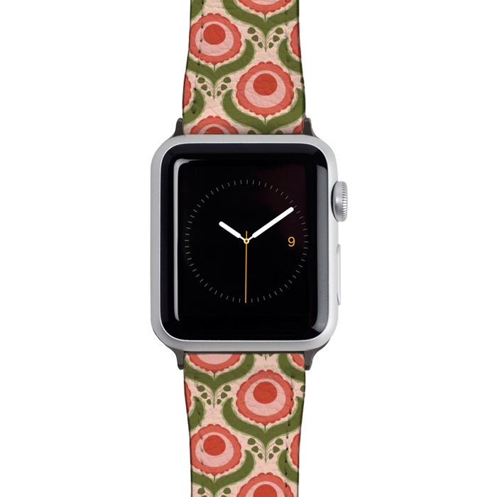 Watch 38mm / 40mm Strap PU leather Geometric Floral by Tiny Thistle Studio