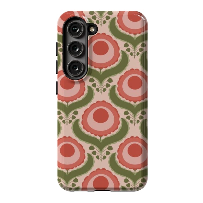 Galaxy S23 StrongFit Geometric Floral by Tiny Thistle Studio