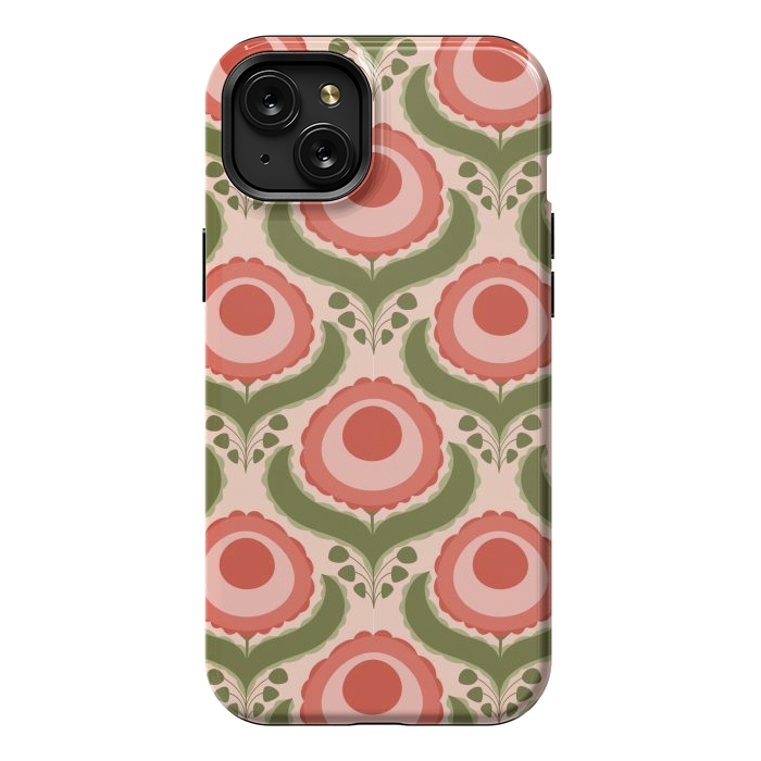 iPhone 15 Plus StrongFit Geometric Floral by Tiny Thistle Studio