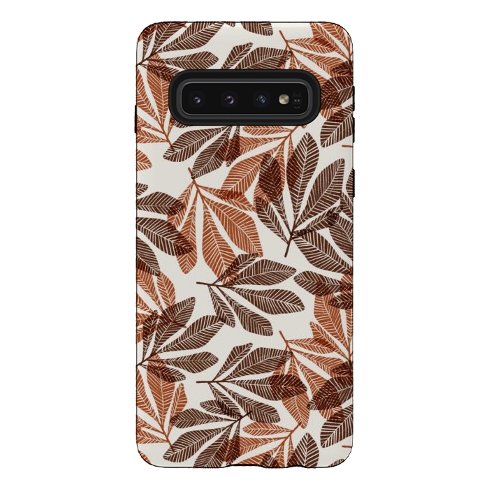 Galaxy S10 StrongFit Lacy Leaves by Tiny Thistle Studio