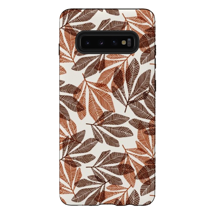 Galaxy S10 plus StrongFit Lacy Leaves by Tiny Thistle Studio