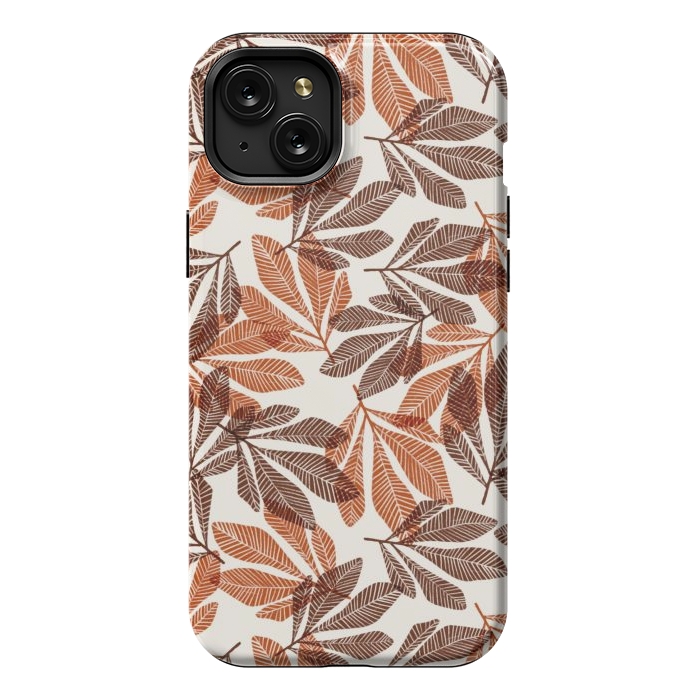 iPhone 15 Plus StrongFit Lacy Leaves by Tiny Thistle Studio