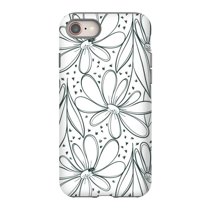 iPhone 8 StrongFit Linework Flowers by Tiny Thistle Studio