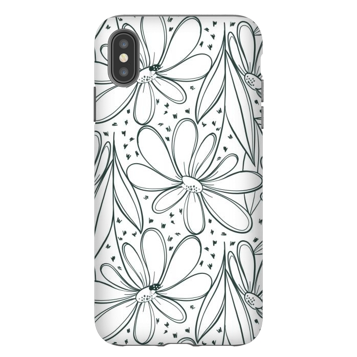 iPhone Xs Max StrongFit Linework Flowers by Tiny Thistle Studio