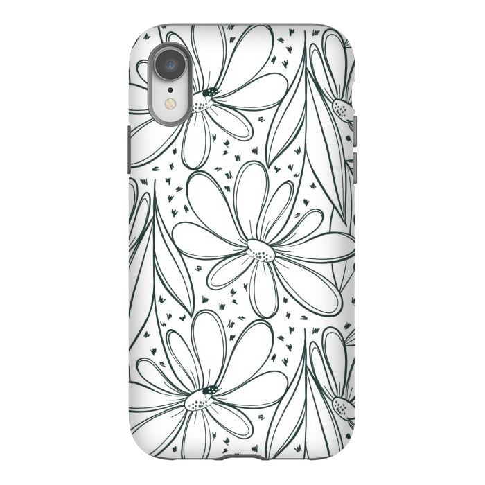 iPhone Xr StrongFit Linework Flowers by Tiny Thistle Studio