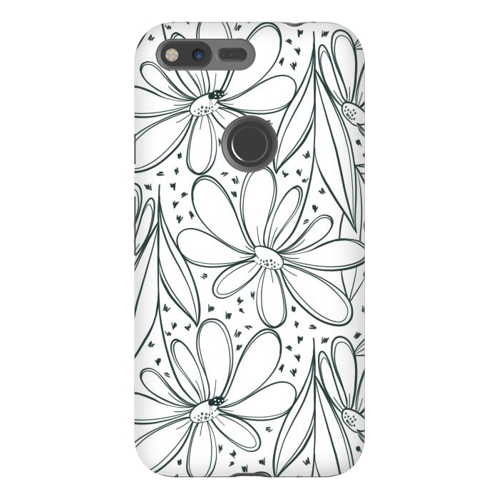 Pixel XL StrongFit Linework Flowers by Tiny Thistle Studio