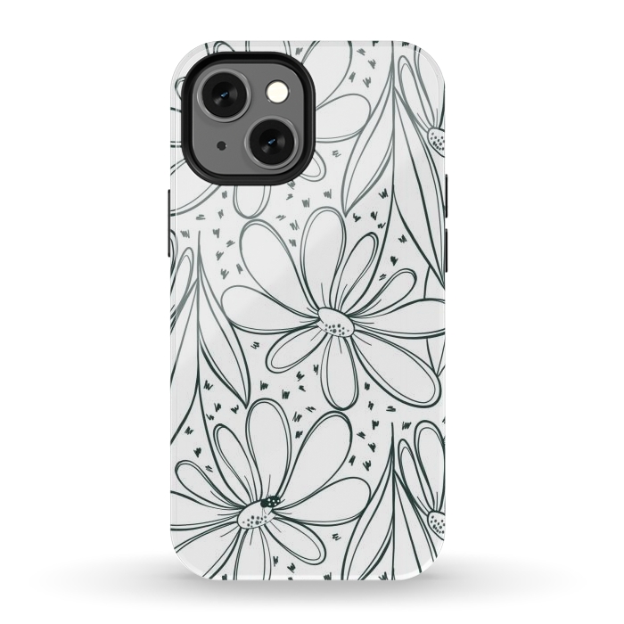 iPhone 12 mini StrongFit Linework Flowers by Tiny Thistle Studio