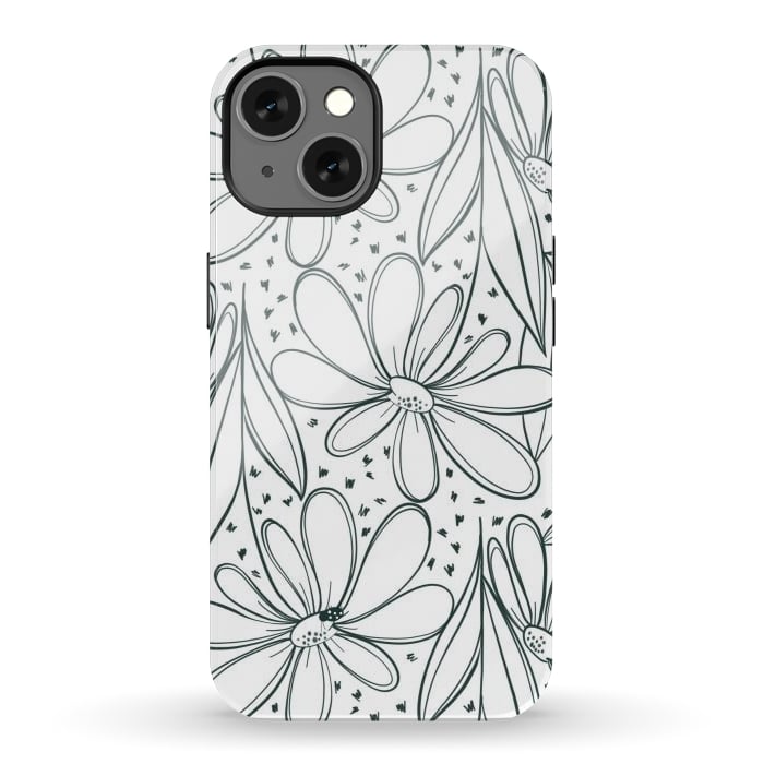 iPhone 13 StrongFit Linework Flowers by Tiny Thistle Studio