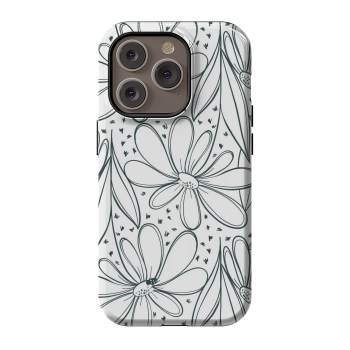 iPhone 14 Pro StrongFit Linework Flowers by Tiny Thistle Studio